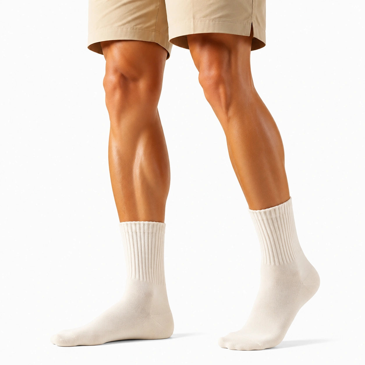 Socken 35-38 aus Textilmischung in Creme gerippt für Alltag