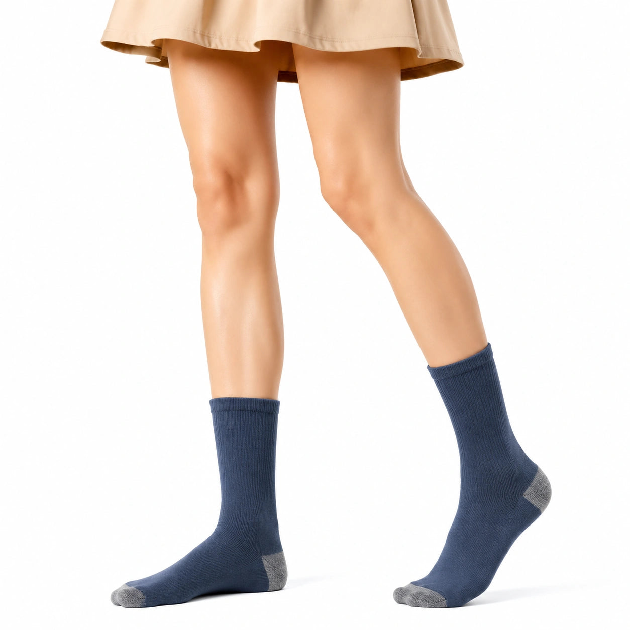 Socken Größe 35-38 Blau Grau Gerippt für Alltag