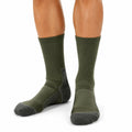 Sportsocken 39-42 aus Textilfasern olivgrün anthrazit gerippt für Alltag und Sport