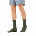 Unisex Socken 39-42 aus Textil in Olivgrün gerippt für Alltag und Freizeit
