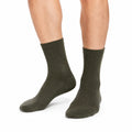 Socken 39-42 aus Textil olivgrün gerippt
