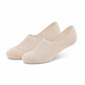 Damen Füßlinge Größe 39-42 aus Textil in Beige mit Spitzenmuster