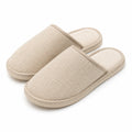 Hausschuhe 38/39 aus Textil in Beige mit offener Ferse und flacher Sohle