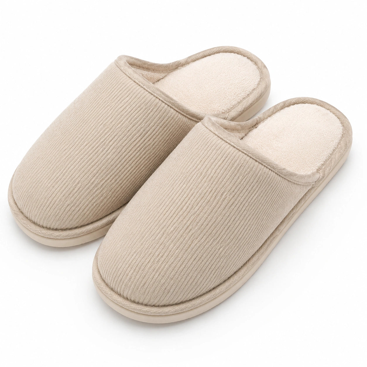 Hausschuhe Größe 40/41 Beige Textil mit weichem Futter rutschfeste Sohle