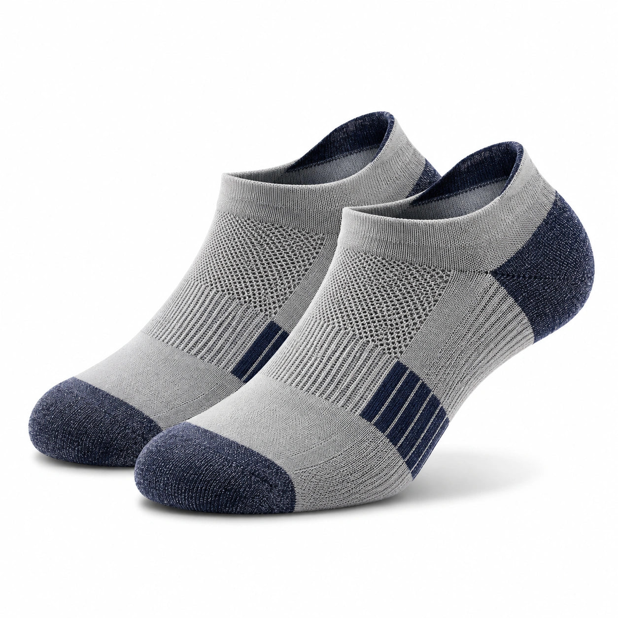 Sneakersocken 35-38 aus Strick in Grau Dunkelblau atmungsaktiv