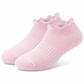 Socken Größe 35-38 aus Strickstoff in Rosa mit Rüschenbündchen