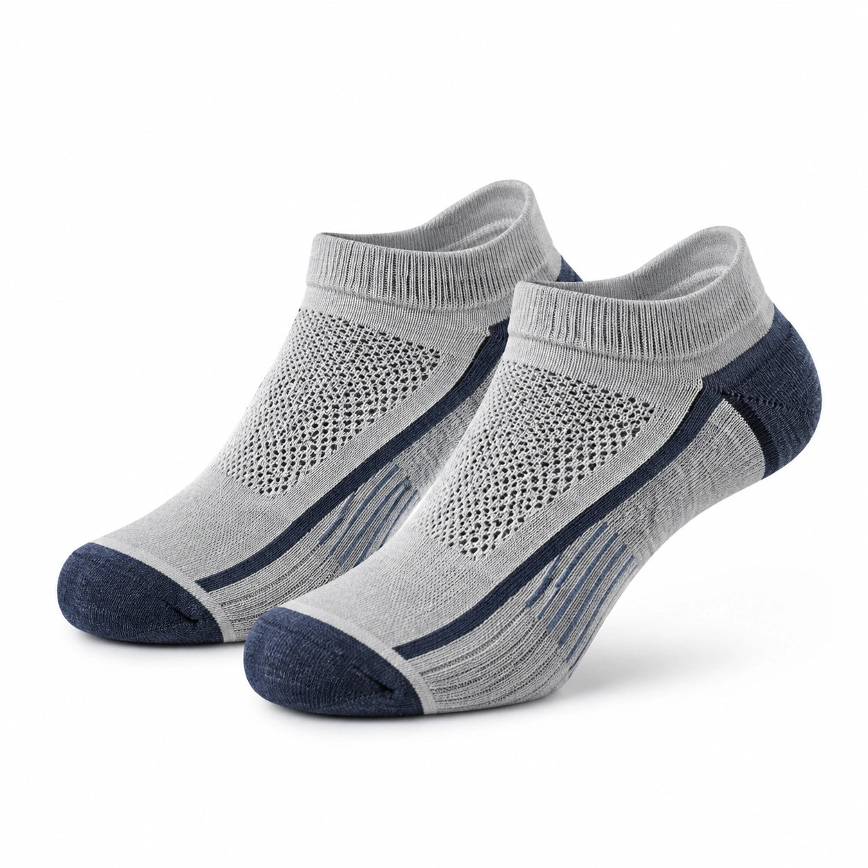 Sneakersocken 39-42 aus Textilstrick Grau Dunkelblau atmungsaktiv
