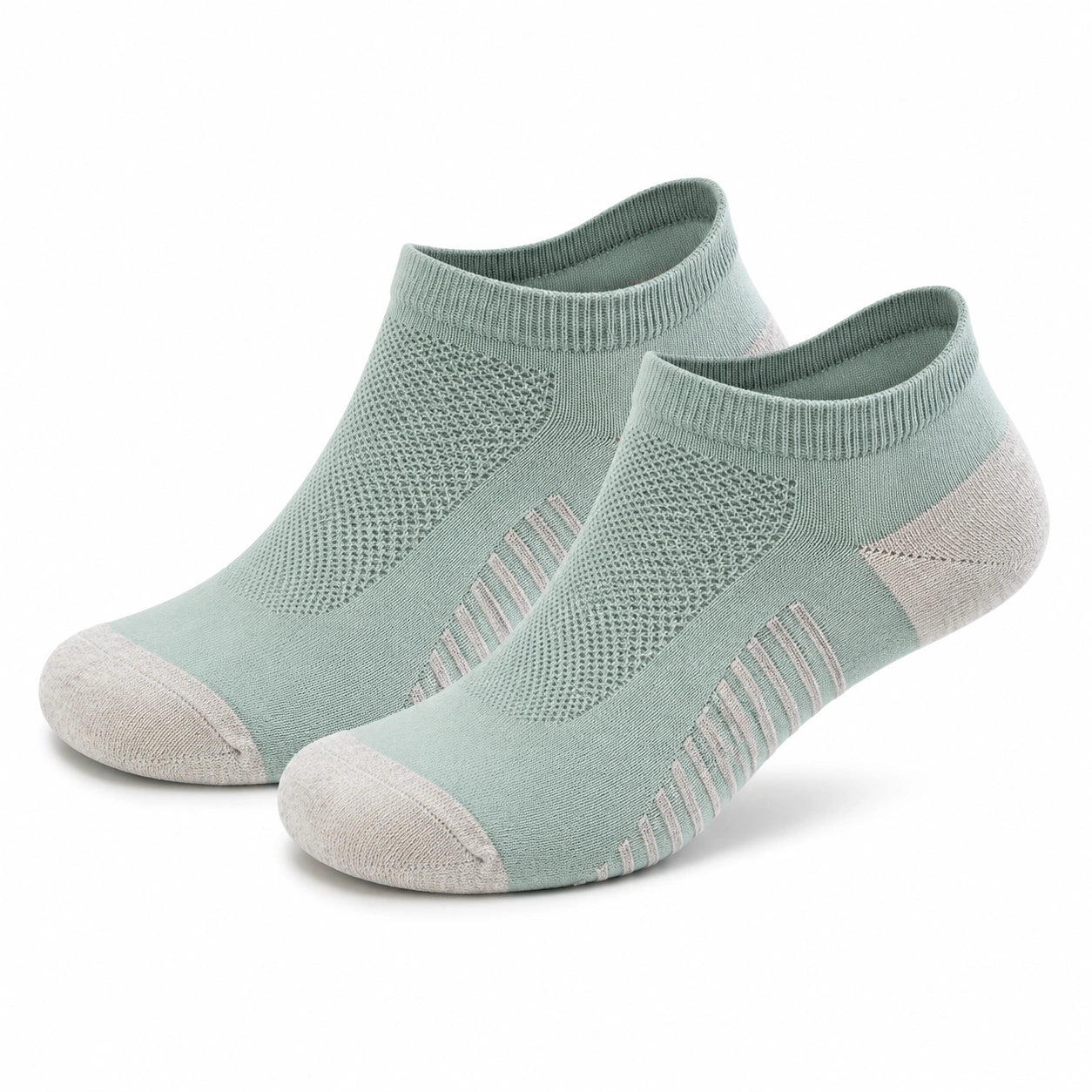 Sneakersocken Größe 43-46 aus Textilmischung in Mintgrün-Beige atmungsaktiv