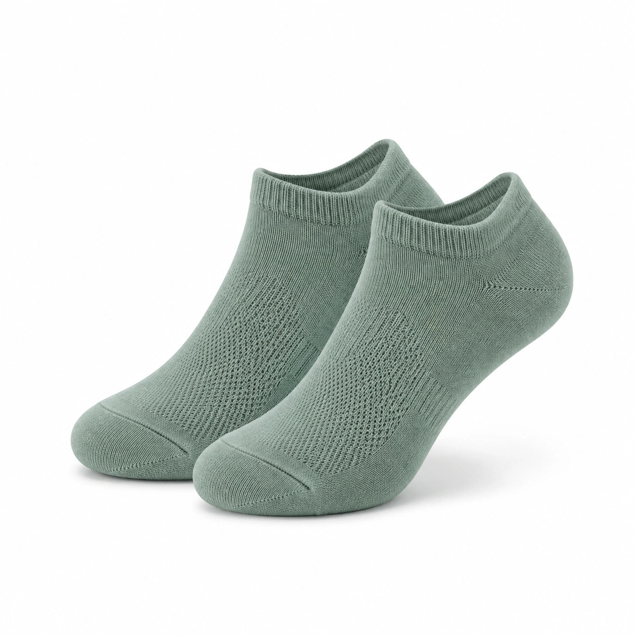 Sneakersocken 43-46 aus Textilfasern in Salbeigrün - atmungsaktiver Kurzschaft
